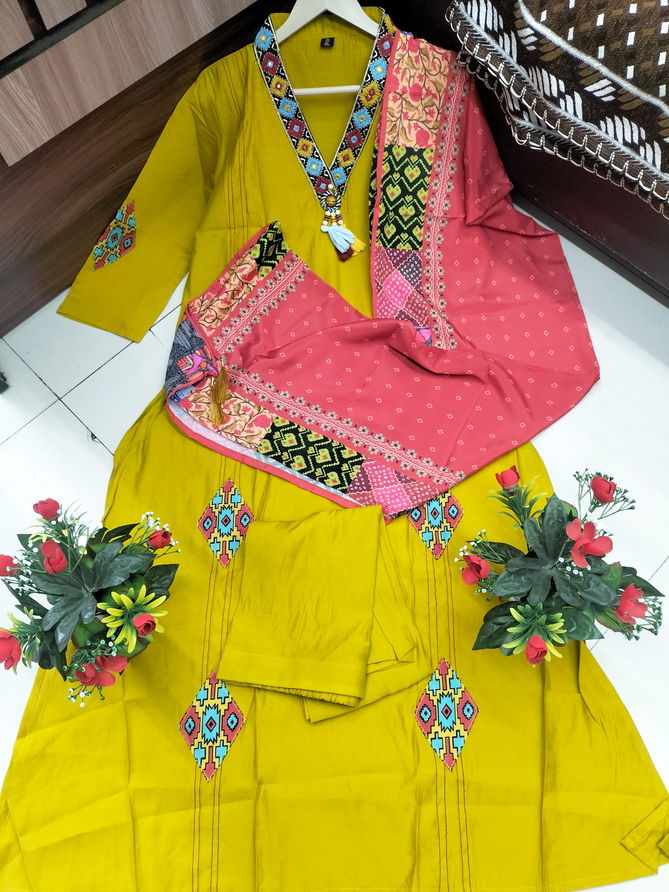 Kalaai Chanderi Designer Kurti With Bottom Dupatta Wholesale Market In Surat
